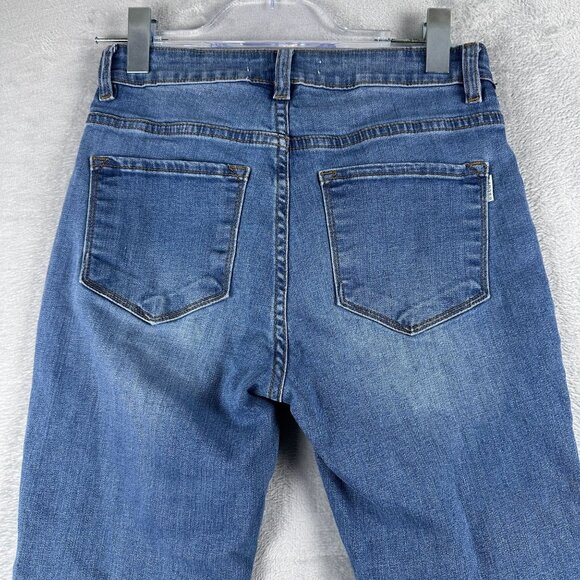 Nature Flare Leg Jeans Womens Size 26 Mid Rise Button Fly Coin Pockets Blue - Picture 4 of 12